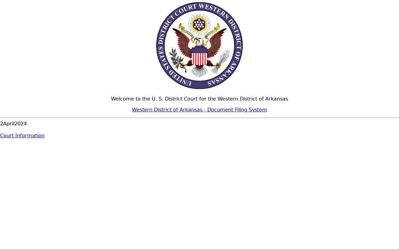 Western District of Arkansas CM ECF electronic filing gateway