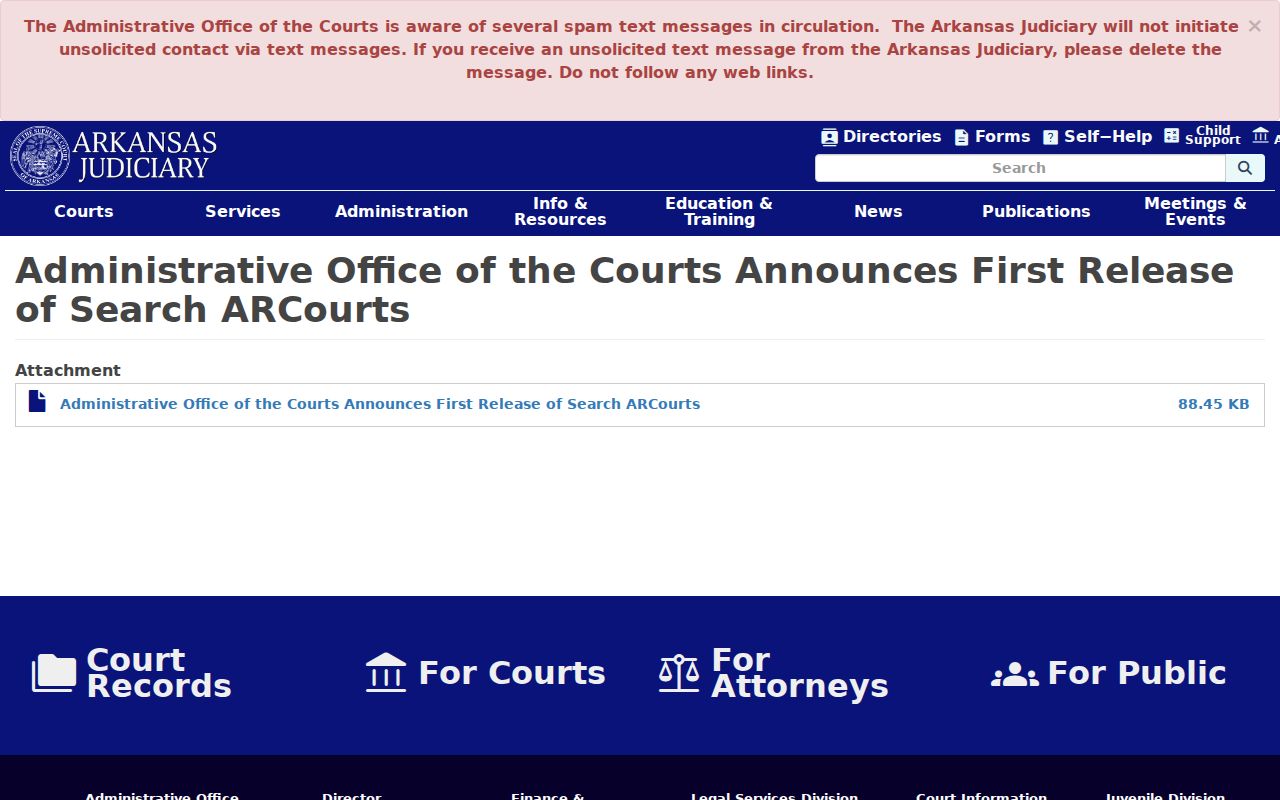 Nevada County court docket Search ARCourts launch information