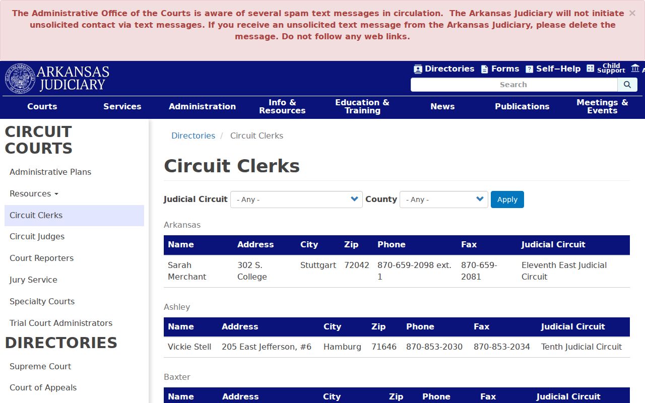 Nevada County court docket Circuit Clerk directory
