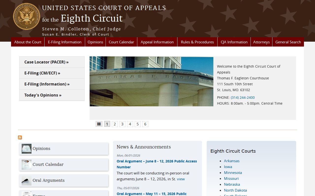 United States Court of Appeals for the Eighth Circuit official website